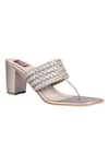 Shop_Veruschka by Payal Kothari_Gold Belize Block Heel Sandals _at_Aza_Fashions