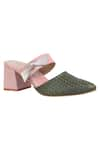 Shop_Veruschka by Payal Kothari_Green Bermuda Colorblock Mules _at_Aza_Fashions