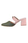 Shop_Veruschka by Payal Kothari_Green Bermuda Colorblock Mules _Online_at_Aza_Fashions