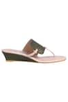 Buy_Veruschka by Payal Kothari_Green Nikki Woven Strap Wedges _Online_at_Aza_Fashions