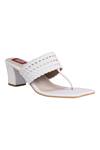 Shop_Veruschka by Payal Kothari_White Santorini Block Heel Sandals_at_Aza_Fashions