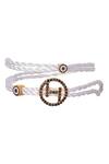 Shop_Outhouse_Gold Plated Crystal Handcrafted Monogram Wrap Bracelet_at_Aza_Fashions