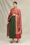 Buy_Khwaab By Sanjana Lakhani_Maroon Banarasi Silk Dupatta _Online_at_Aza_Fashions