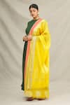 Shop_Samyukta Singhania_Yellow Banarasi Silk Embroidered Dupatta _at_Aza_Fashions