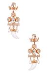 Shop_Outhouse_Gold Plated Smocking Odette Crystal Tusk Danglers_at_Aza_Fashions