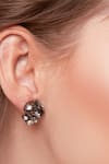 Buy_Outhouse_Silver Plated Swarovski Crystal Noir Petit Studs _at_Aza_Fashions