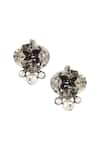 Shop_Outhouse_Silver Plated Swarovski Crystal Noir Petit Studs _at_Aza_Fashions