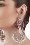 Buy_Outhouse_Rouge Renaissance Crystal Chandbali Earrings_at_Aza_Fashions