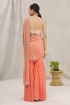 Shop_Kresha Lulla_Orange Embellished Sharara Saree With Blouse_at_Aza_Fashions