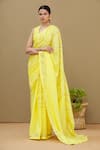 Buy_Shagun Manchanda_Yellow Soft Natural Cotton Mul Gota Embroidered Saree  _at_Aza_Fashions