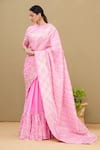 Buy_Shagun Manchanda_Pink Soft Natural Cotton Mul Gota Embroidered Saree  _Online_at_Aza_Fashions