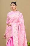 Shop_Shagun Manchanda_Pink Soft Natural Cotton Mul Gota Embroidered Saree  _Online_at_Aza_Fashions