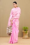 Buy_Shagun Manchanda_Pink Soft Natural Cotton Mul Gota Embroidered Saree  _Online_at_Aza_Fashions