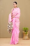 Shop_Shagun Manchanda_Pink Soft Natural Cotton Mul Gota Embroidered Saree  _Online_at_Aza_Fashions