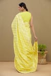 Shop_Shagun Manchanda_Yellow Soft Natural Cotton Mul Gota Embroidered Saree  _at_Aza_Fashions