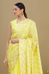 Shop_Shagun Manchanda_Yellow Soft Natural Cotton Mul Gota Embroidered Saree  _Online_at_Aza_Fashions