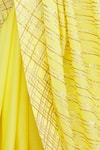 Shagun Manchanda_Yellow Soft Natural Cotton Mul Gota Embroidered Saree  _at_Aza_Fashions