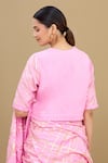 Shop_Shagun Manchanda_Pink Soft Natural Cotton Mul Embroidery Round Gota Blouse _at_Aza_Fashions