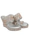 Buy_Kkarma Accessories_Gray Embroidery Grey Platform Wedges _at_Aza_Fashions