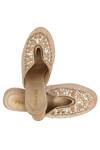 Kkarma Accessories_Pink Beads, Sequins Riwaayat Block Heel Mules _Online_at_Aza_Fashions