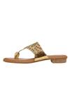 Buy Kkarma Accessories Gold Embroidery Mor Kolhapuri Sandals Online at Aza Fashions Buy_Kkarma Accessories_Gold Embroidery Mor Kolhapuri Sandals _Online_at_Aza_Fashions