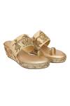 Buy Kkarma Accessories Gold Embroidery Dolki Wedges at Aza Fashions Buy_Kkarma Accessories_Gold Embroidery Dolki Wedges _at_Aza_Fashions