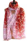 Buy_Pashma_Red Silk Cashmere Floral Print Scarf _at_Aza_Fashions