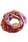 Pashma_Red Silk Cashmere Floral Print Scarf _Online_at_Aza_Fashions