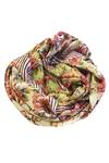 Pashma_Green Cashmere Floral Print Scarf _Online_at_Aza_Fashions