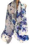 Buy_Pashma_White Silk Cashmere Floral Print Scarf _at_Aza_Fashions