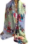 Buy_Pashma_Green Cashmere Floral Print Scarf _at_Aza_Fashions