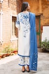 Shop_Oushk By Ussama Shabbir_White Cotton Silk Round Embroidered Kurta Set _at_Aza_Fashions