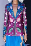 Limerick By Abirr N' Nanki_Purple Lapel Floral Print Jacket _at_Aza_Fashions