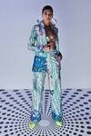 Buy_Limerick by Abirr N' Nanki_Green Floral Print Pant _at_Aza_Fashions