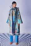 Shop_Limerick by Abirr N' Nanki_Blue Lapel Printed Long Jacket _Online_at_Aza_Fashions