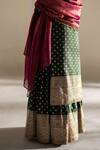 Shop_Mimamsaa_Green Aris Brocade Silk Kurta Gharara Set_Online_at_Aza_Fashions