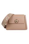 Buy_The Leather Garden_Beige Embroidered Geranium Flap Sling Bag _Online_at_Aza_Fashions