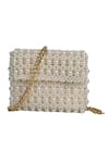 Buy_The Leather Garden_White Embroidered Aliya Beaded Belt Bag _Online_at_Aza_Fashions
