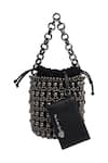Shop_The Leather Garden_Black Beads Mariam Bucket Bag _Online_at_Aza_Fashions