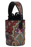 Shop_The Leather Garden_Multi Color Embroidered Razia Bucket Bag With Sling _at_Aza_Fashions