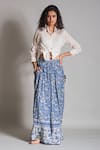 Buy_Payal Jain_Blue Cotton Dobby Printed Skirt  _at_Aza_Fashions