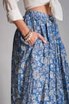 Buy_Payal Jain_Blue Cotton Dobby Printed Skirt  _Online_at_Aza_Fashions