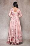 Shop_Ajiesh Oberoi_Pink Cotton, Chanderi, Kota Doria Round Embroidered Anarkali Set_at_Aza_Fashions
