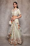 Shop Ajiesh Oberoi White Organza, Chanderi Round Embroidered Lehenga Set at Aza Fashions Shop_Ajiesh Oberoi_White Organza, Chanderi Round Embroidered Lehenga Set_at_Aza_Fashions