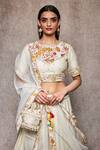Buy Ajiesh Oberoi White Organza, Chanderi Round Embroidered Lehenga Set Online at Aza Fashions Buy_Ajiesh Oberoi_White Organza, Chanderi Round Embroidered Lehenga Set_Online_at_Aza_Fashions