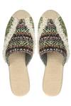 Aanchal Sayal_Multi Color Embroidered Dayita Jute Mules_Online_at_Aza_Fashions