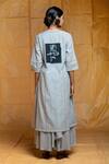 Shop_Arte-Alter_White Handloom Cotton Dress With Jacket_at_Aza_Fashions