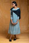 Buy_Arte-Alter_Blue Handloom Cotton Jamdani Dress_Online_at_Aza_Fashions