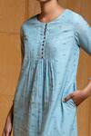 Arte-Alter_Blue Handloom Cotton Jamdani Dress_at_Aza_Fashions