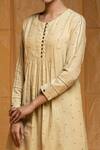 Arte-Alter_Yellow Handloom Cotton Jamdani Dress_at_Aza_Fashions